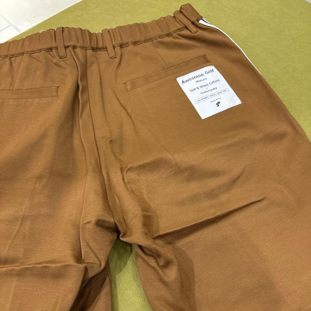 エスプラス ブラウン サイドストライプパンツ