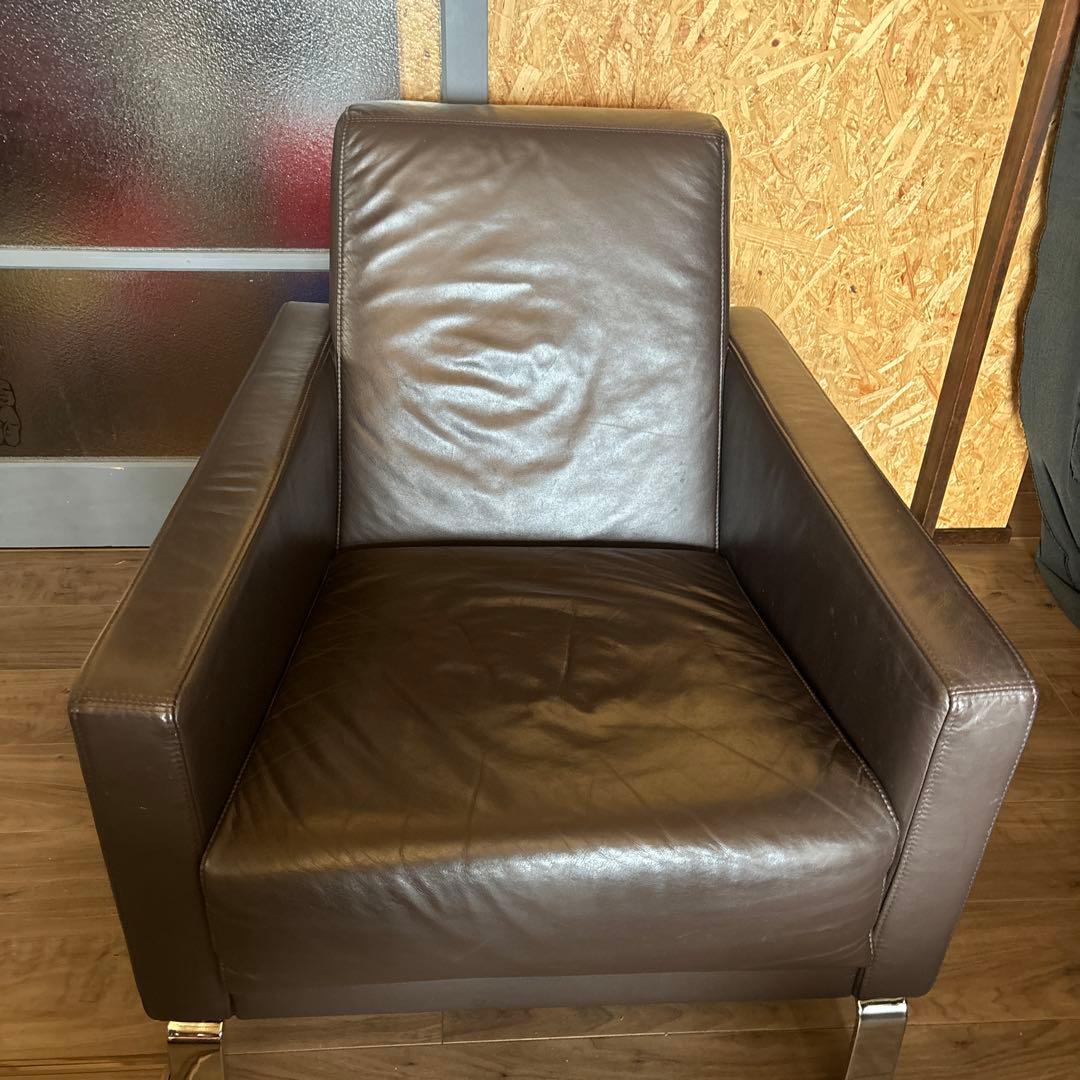 ボーコンセプト チェア 1人掛 シングルソファ レザー ブラウン ワンシーター①