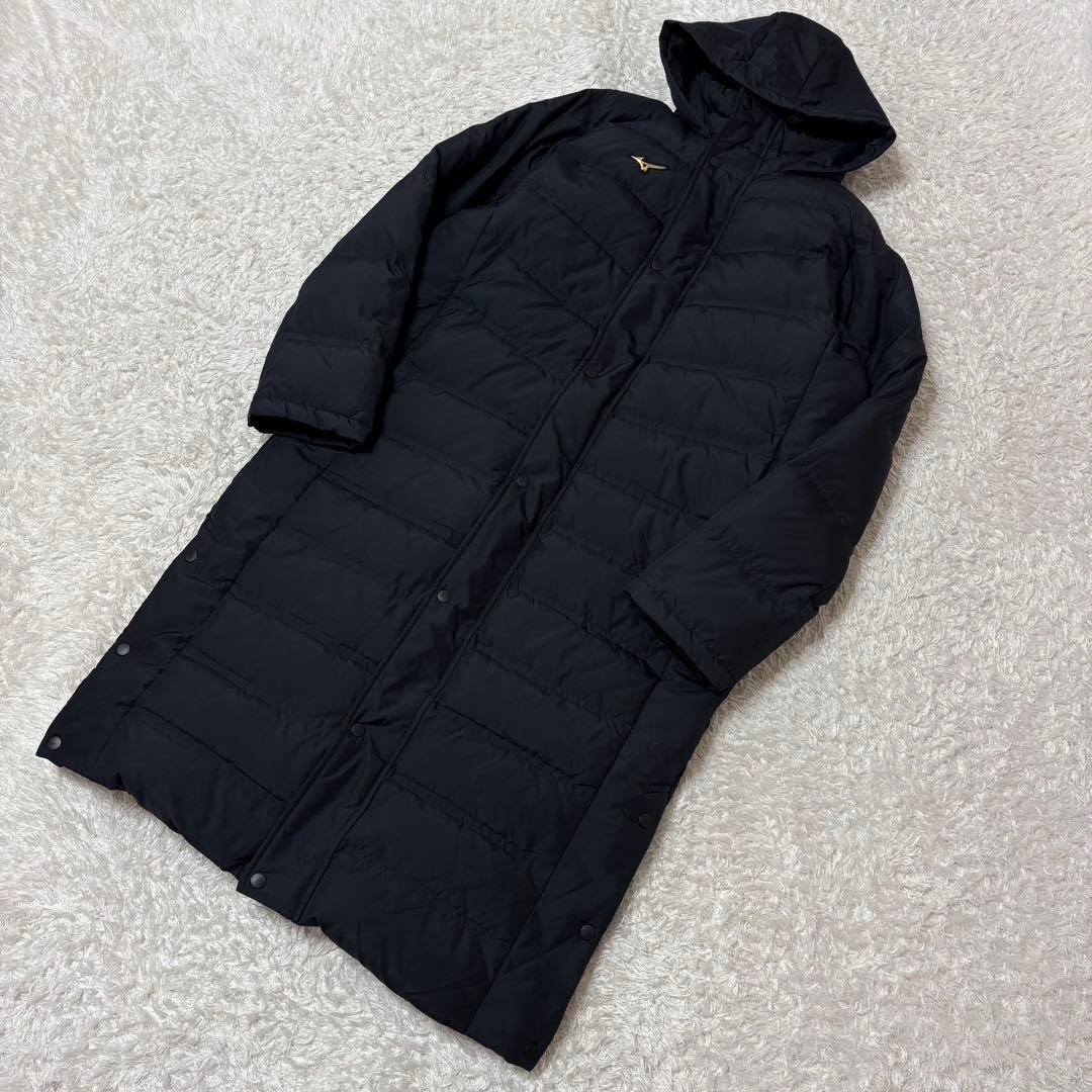 美品　Mizuno PRO ベンチコート ロング丈　ブラック　ダウンコート　L