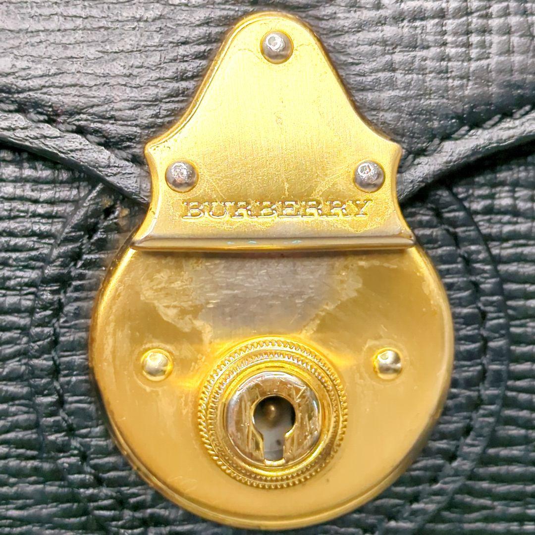 誠*様 バーバリー ダレスバッグ オールレザー ブラック A4収納可 多収納 キ