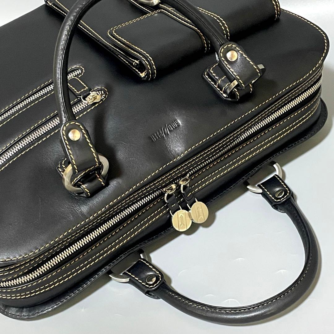 GOLD PFEIL ゴールドファイル レザー ビジネスバッグ 黒 使用感少な目