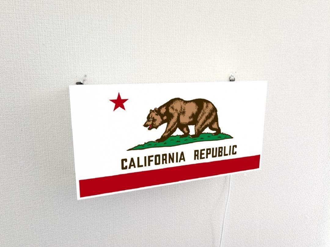 カリフォルニアリパブリック 熊 看板 置物 アメリカン雑貨 ライトBOX