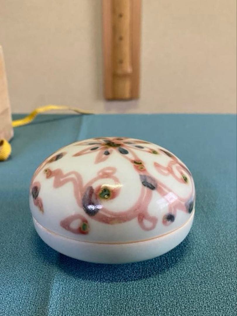 茶道具/香盆　釉裏紅　一位窯