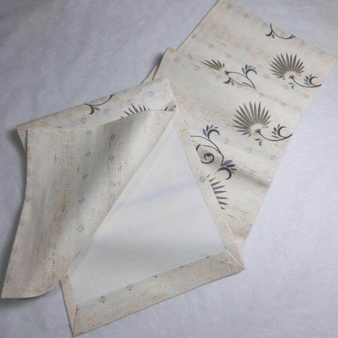 正絹 名古屋帯 開き仕立て ぜんまい 西洋唐草図案 極上 逸品 未使用品