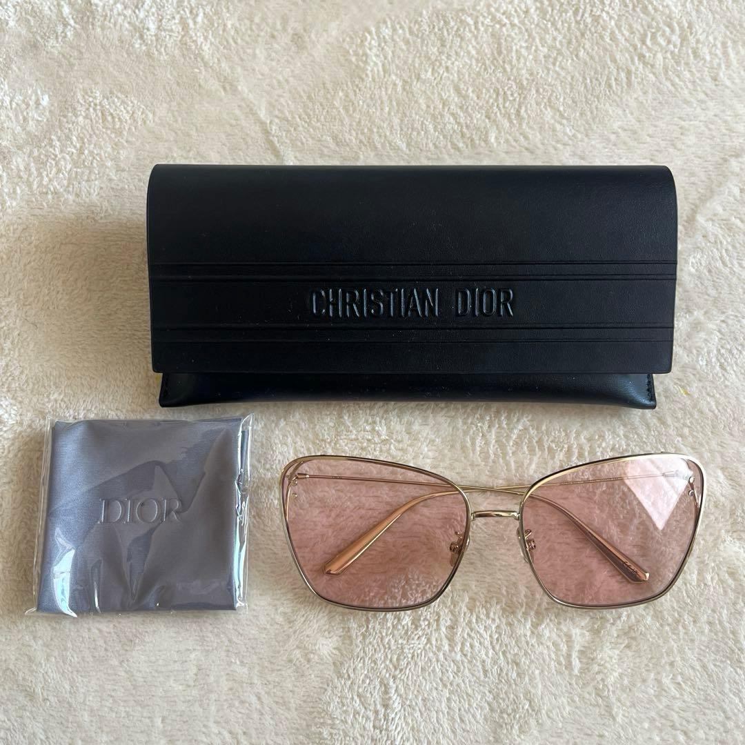 【未使用級】Dior ディオール　スクエアメタル サングラス ゴールドフレーム