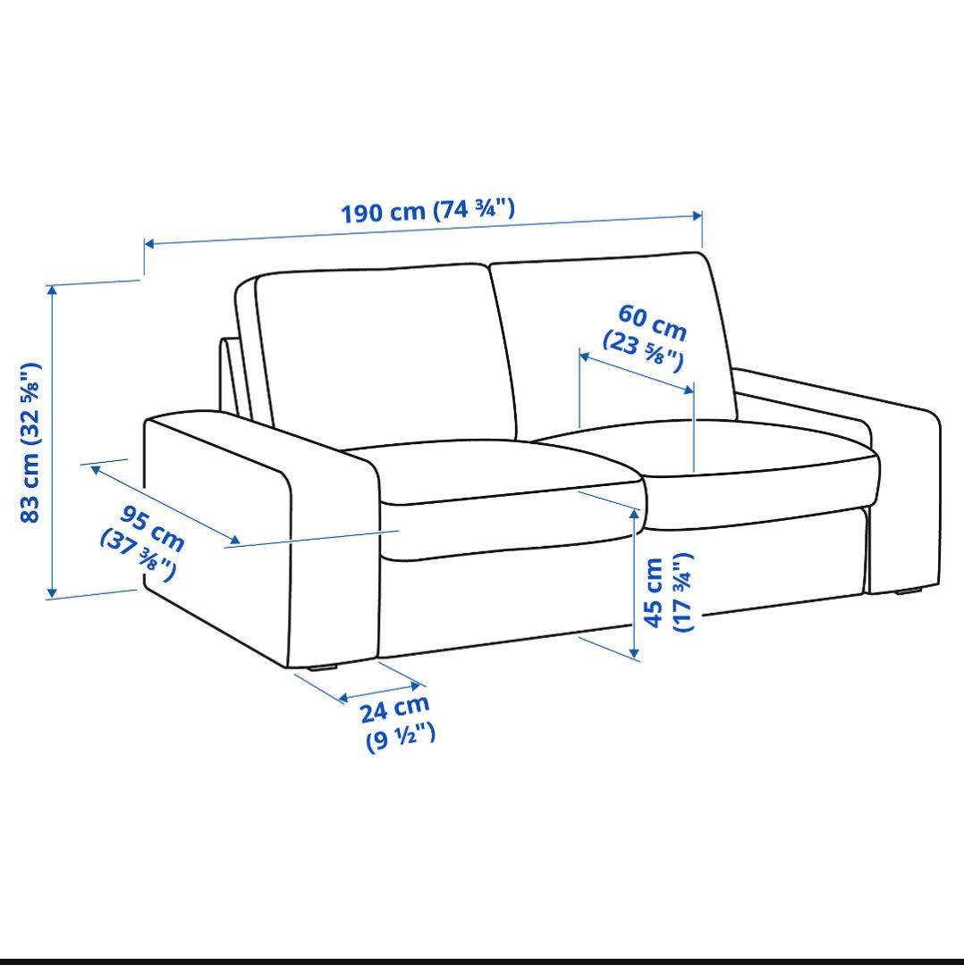 【さいたま市引取限定】IKEA KIVIK イケア シーヴィク 2人掛け グレー
