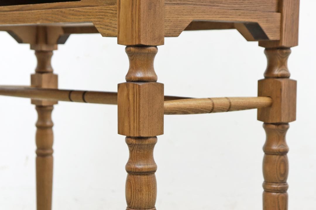 クラシカル タモ材 ドレッサー 鏡台 カット台 ミラー デスク サロン 木製