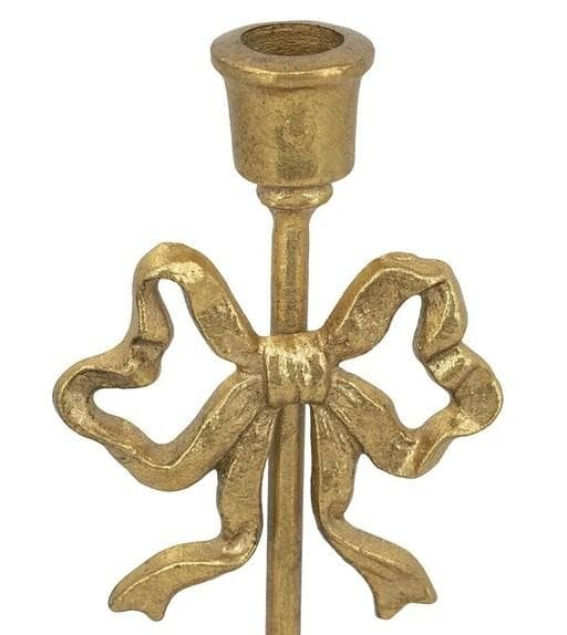 キャンドルスタンド 2点セット リボン ゴールド クリスマス 85649CH