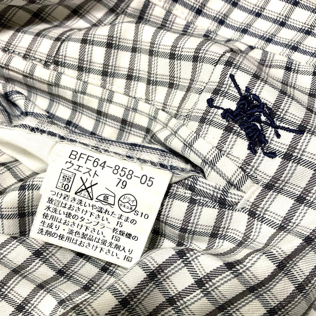 美品　ゴルフ　パンツ　BURBERRY チェック柄　ストレッチ スラックス 春夏