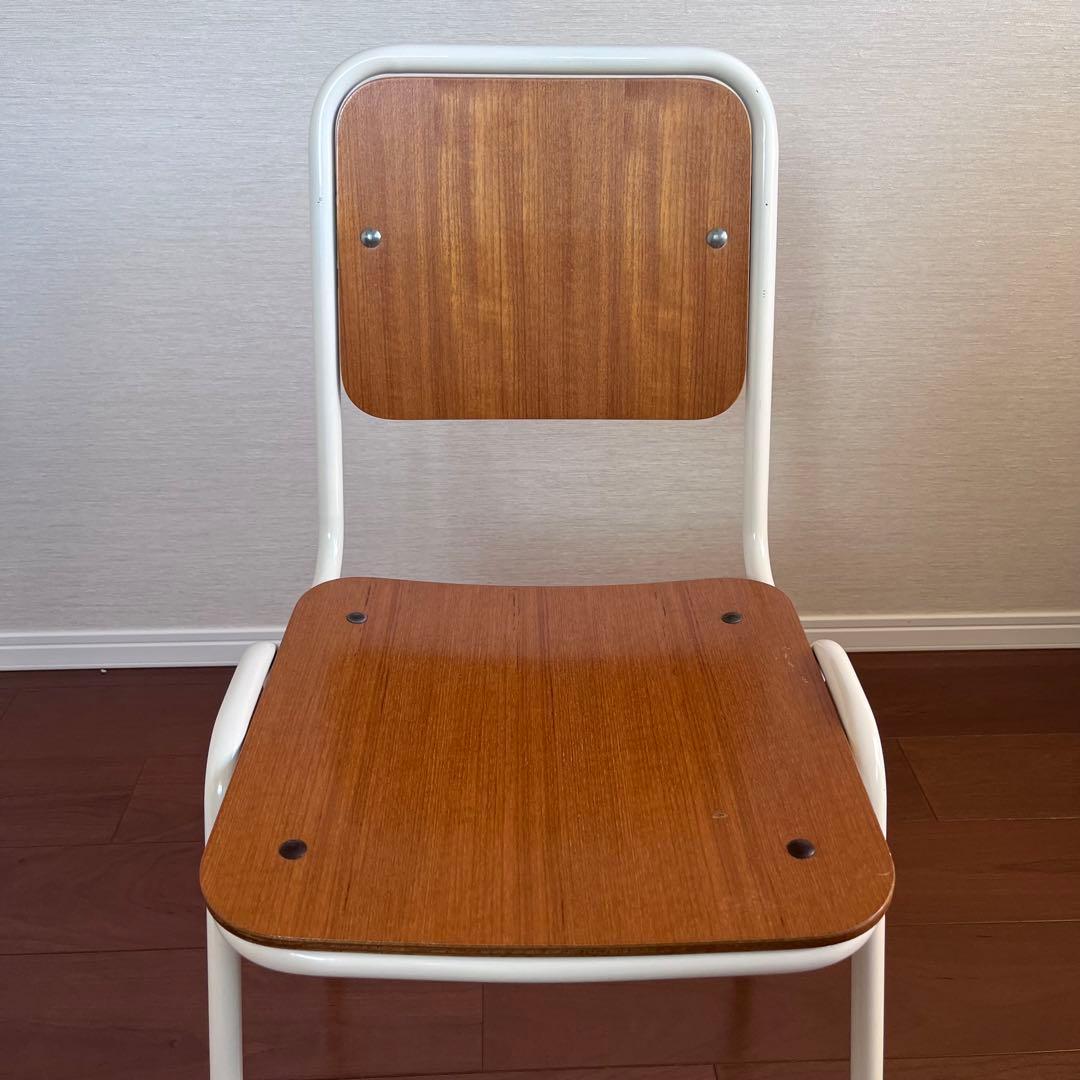 北欧 木目が美しい ホワイトフレーム チェア