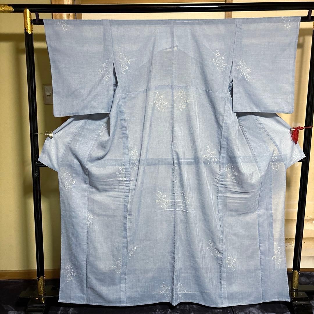 白太郎　未使用近い　美品　化繊　紗紬風　小紋　フルセット　身丈161