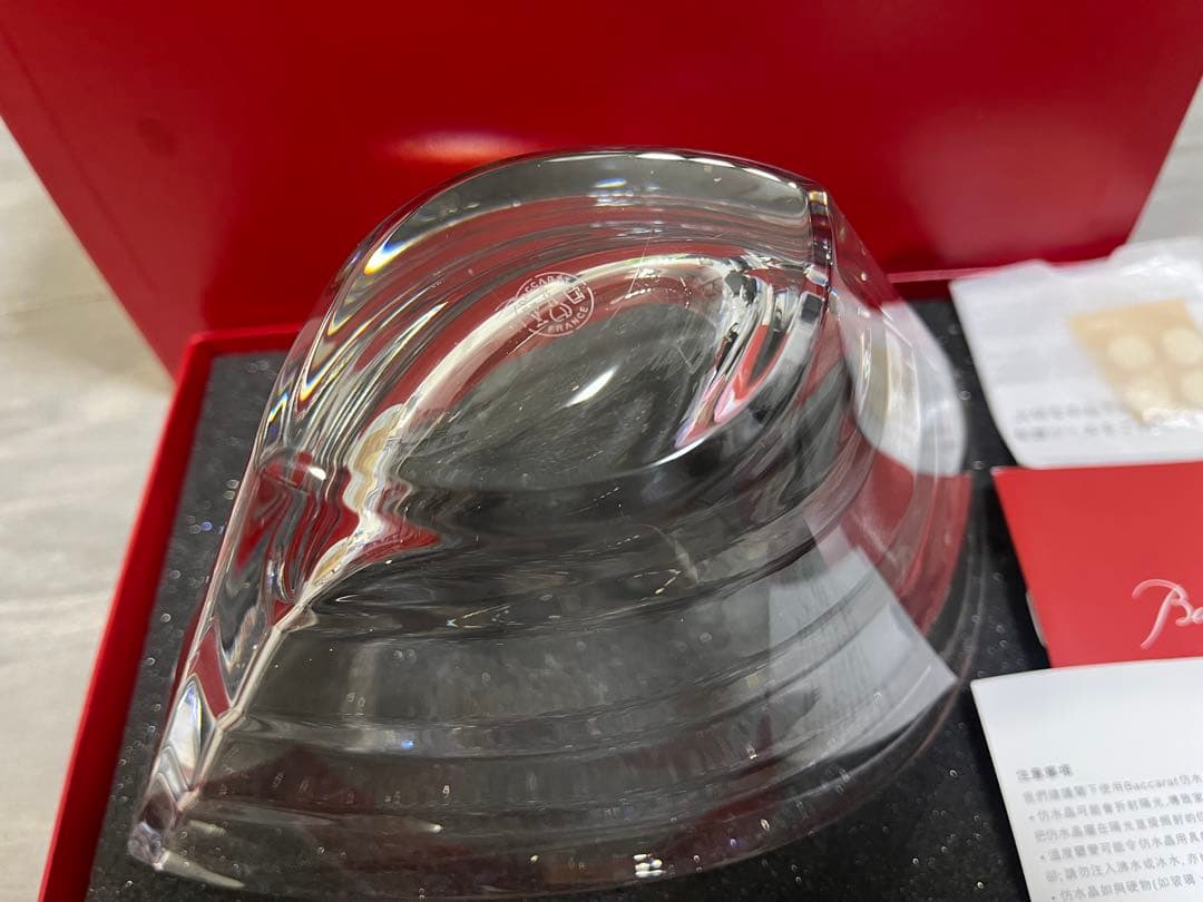 Baccarat クリスタル花器 波形デザイン　バカラ　ウェーブボウル