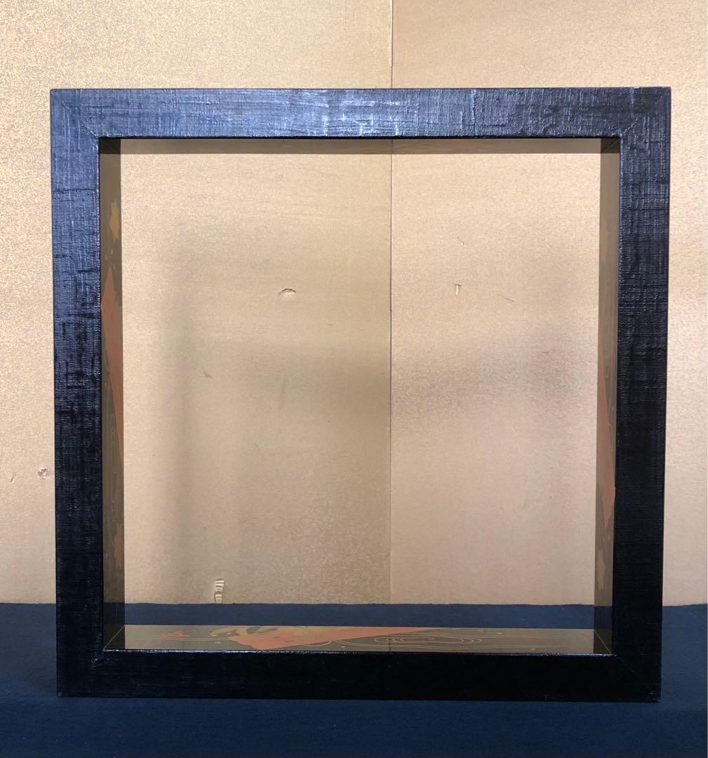 《R》茶道具 花筏蒔絵 黒炉縁 花押 塗師 萬斎 共箱 251208お4