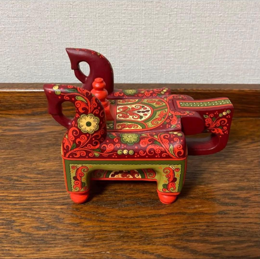 ロシア雑貨☆馬型ジュエリーBox 小物入れ horsesオリガ作 マトリョーシカ