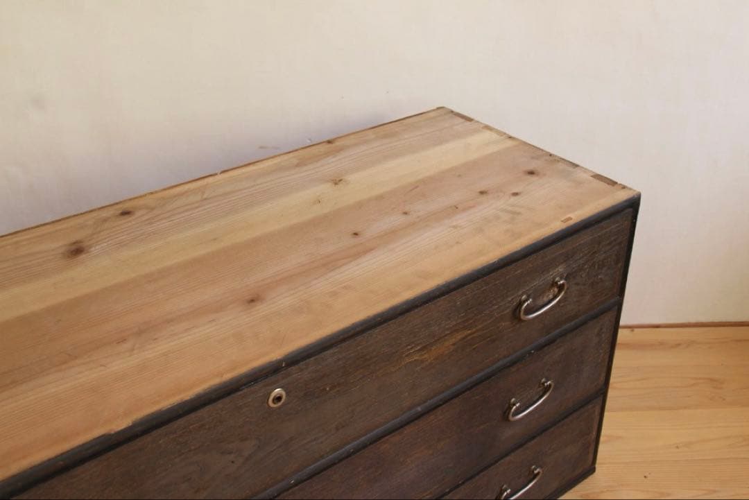 ローボード　引き出し　木製　M009　古道具　古家具　ビンテージ　アンティーク