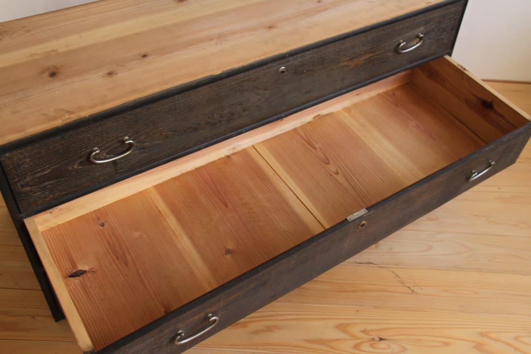 ローボード　引き出し　木製　M009　古道具　古家具　ビンテージ　アンティーク