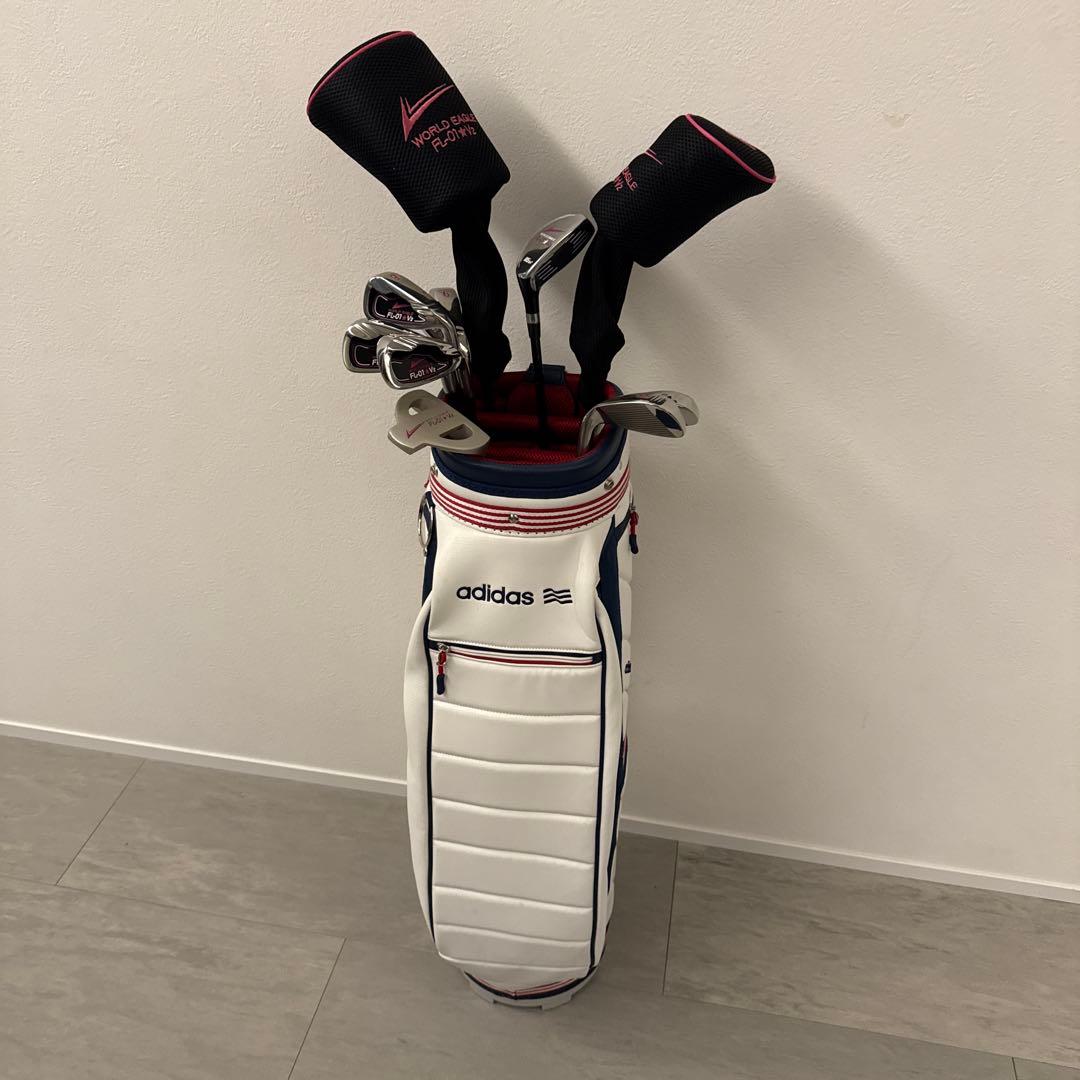 新品ワールドイーグル レディースゴルフクラブセット10本アディダスキャディバック