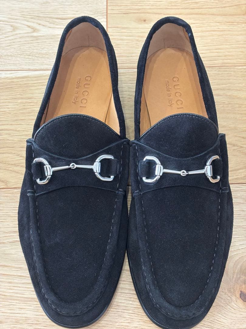✨新品未使用✨GUCCI ホースビットローファー 黒銀 10 2/1 28.5