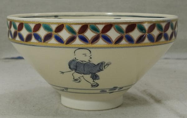 数茶盌 独楽型 七宝 唐子遊び 橋本永豊 茶碗 10個【未使用】