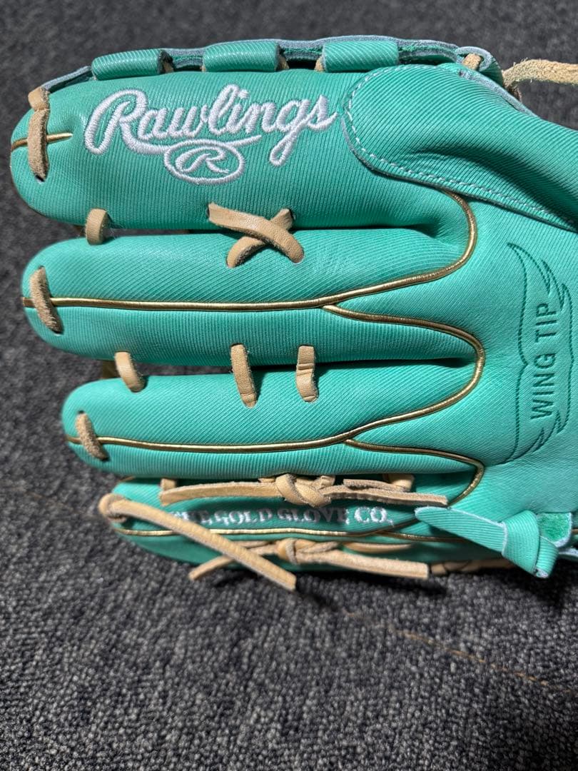【極美品】Rawlings 投手用 右投 軟式 グリーン ミント 野球
