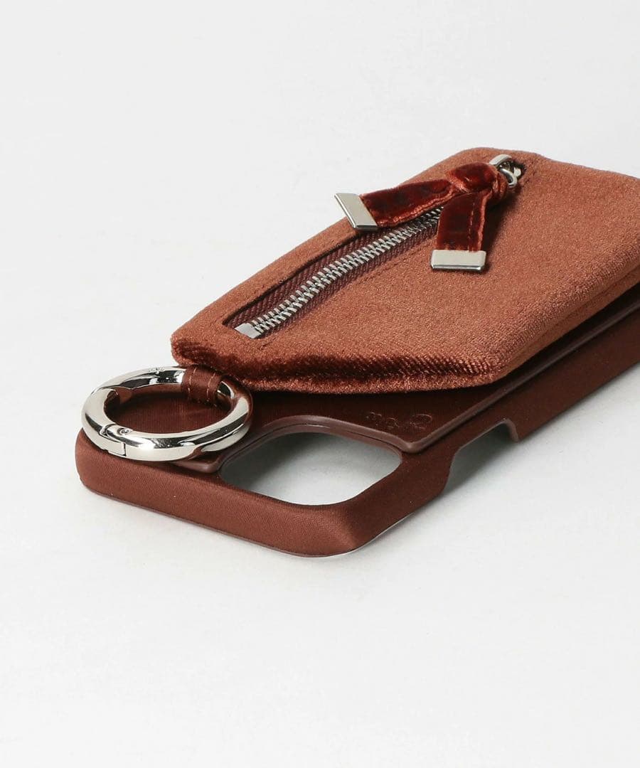 ajew ブラウン スエード iPhoneケース14/16e共通対応ケース