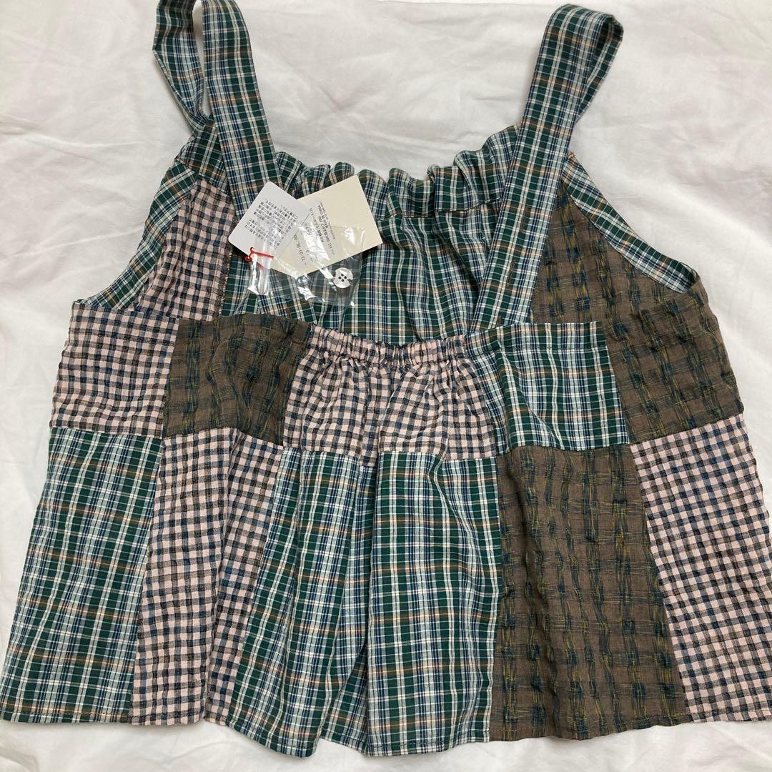 latelier du savon エプロンパッチワークブラウス