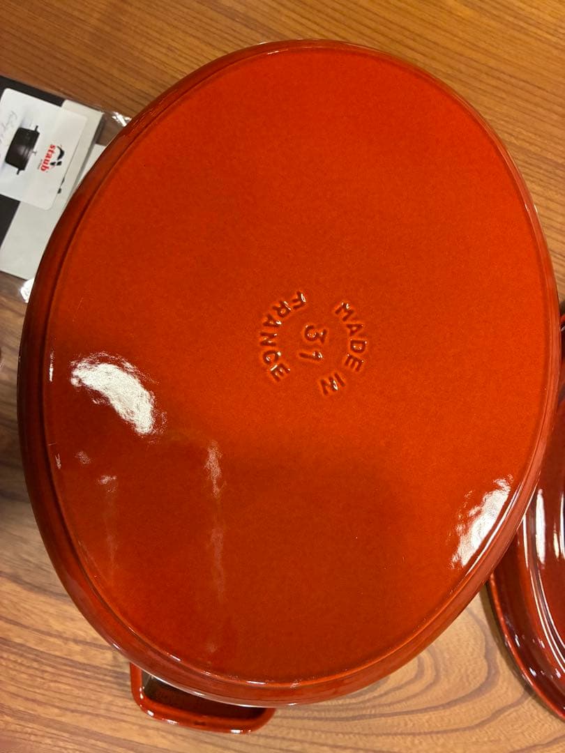 staubココット オーバル31㎝ ガーネット ルージュ レッド