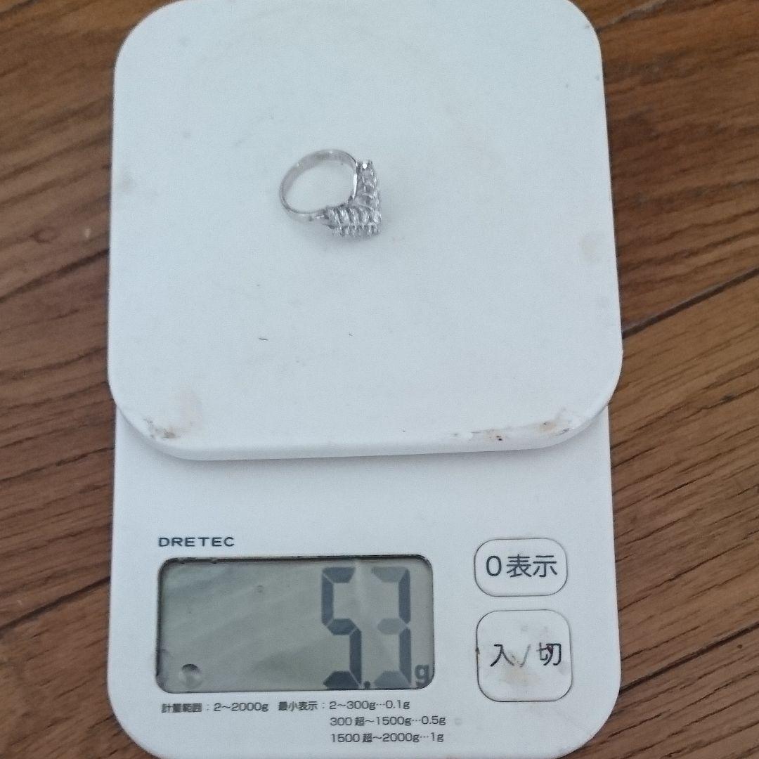 ヴィンテージプラチナ９００天然ダイヤモンドⅤ字リングダイヤ0.47ct0.25c