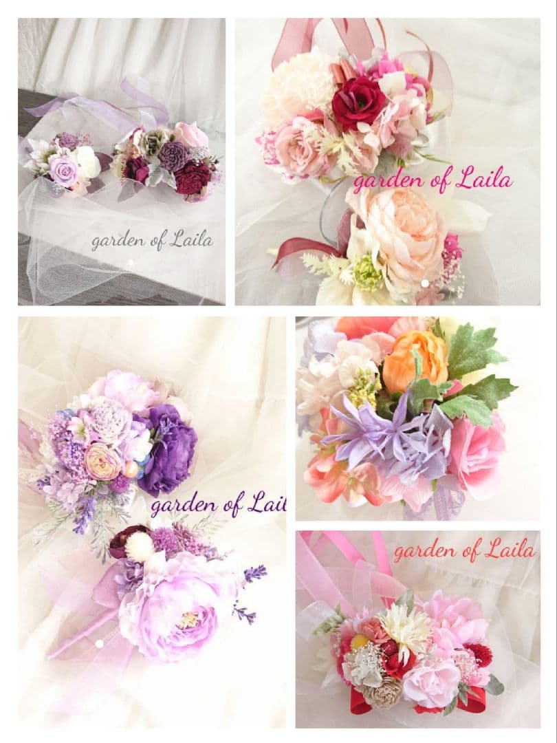 ウェディングブーケオーダー承りますリースブーケブートニア花冠リストブーケ結婚式