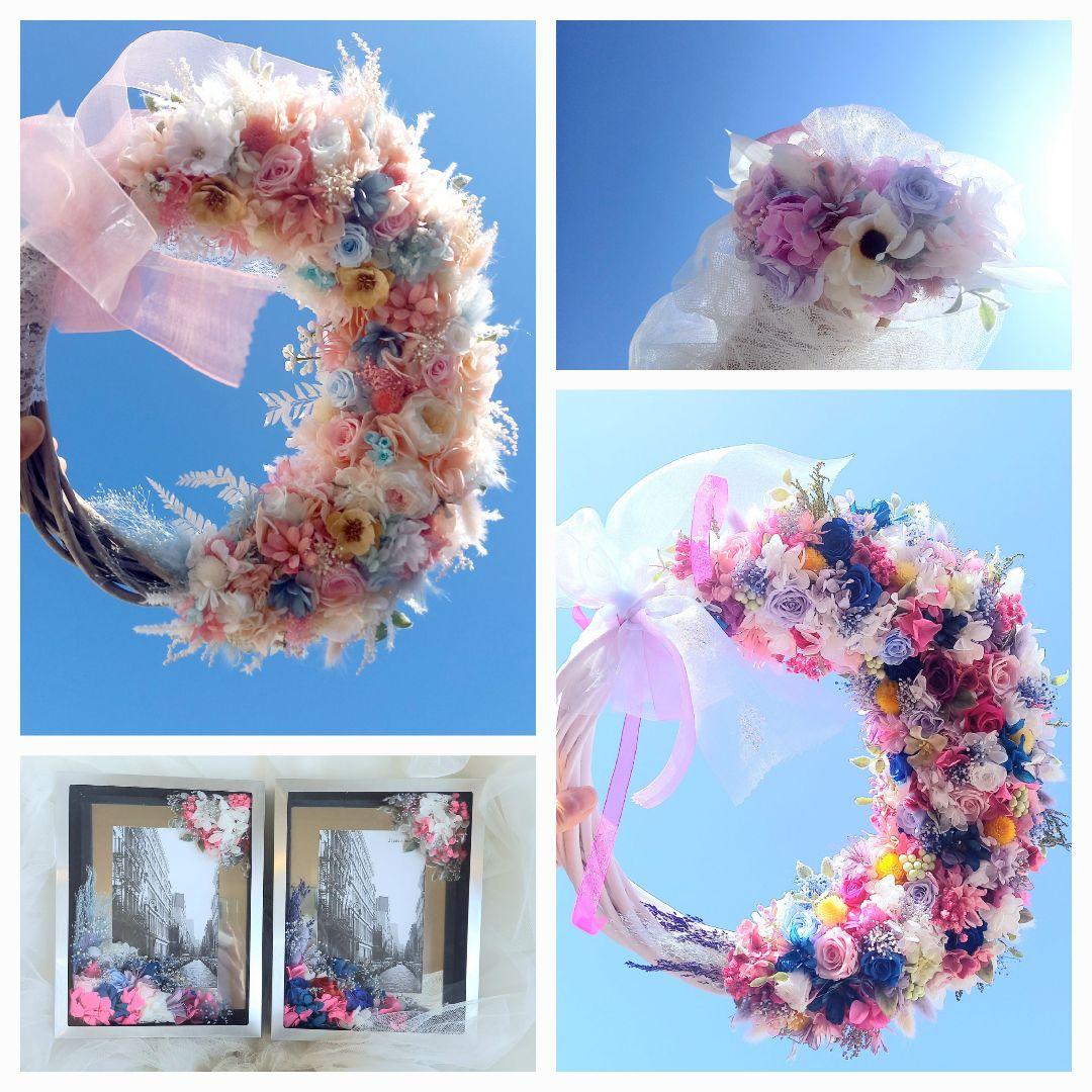 ウェディングブーケオーダー承りますリースブーケブートニア花冠リストブーケ結婚式