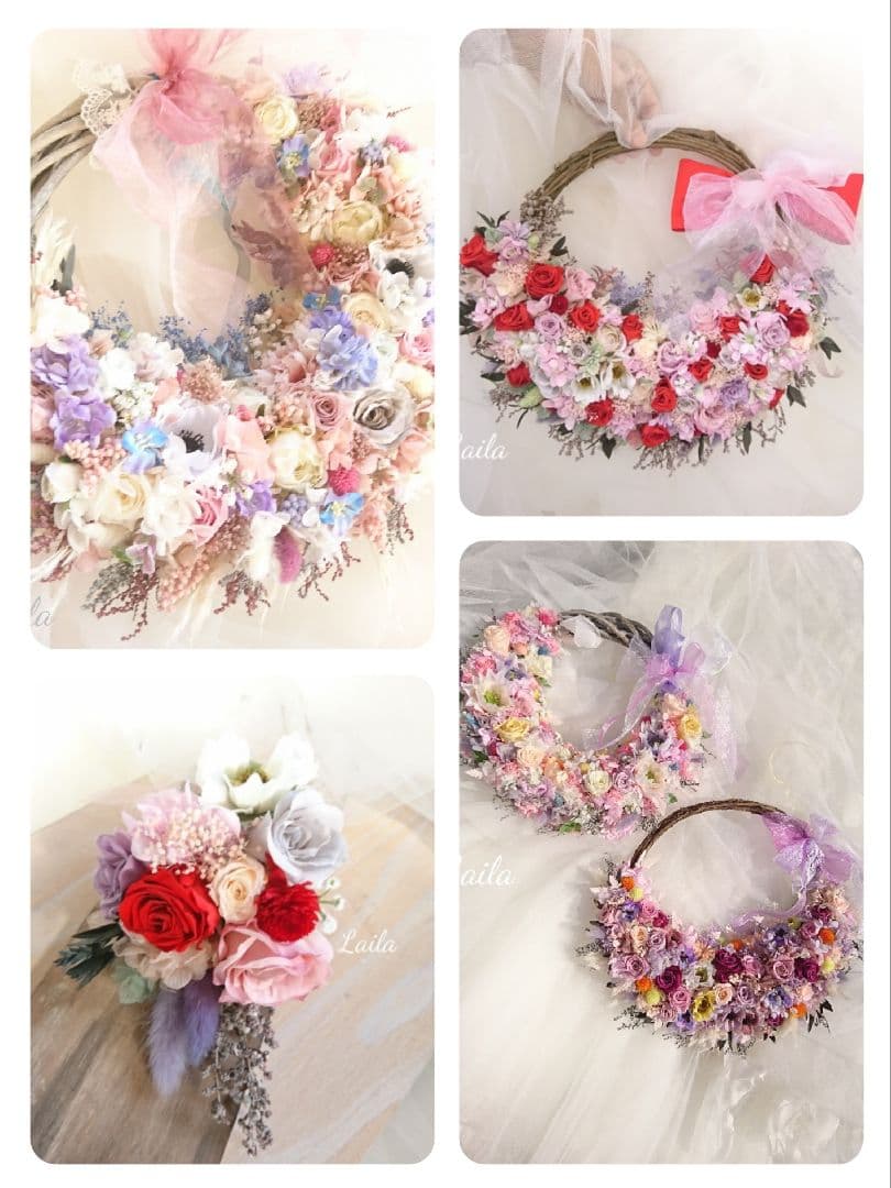 ウェディングブーケオーダー承りますリースブーケブートニア花冠リストブーケ結婚式