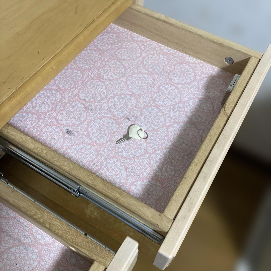 ナチュラルウッド 学習机 引き出し2段