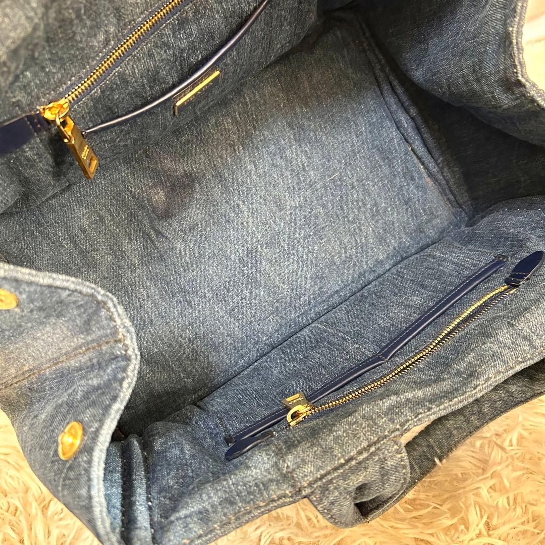 ギャランティカード付き　タグ付き　PRADA カナパ　トートバッグ　デニム