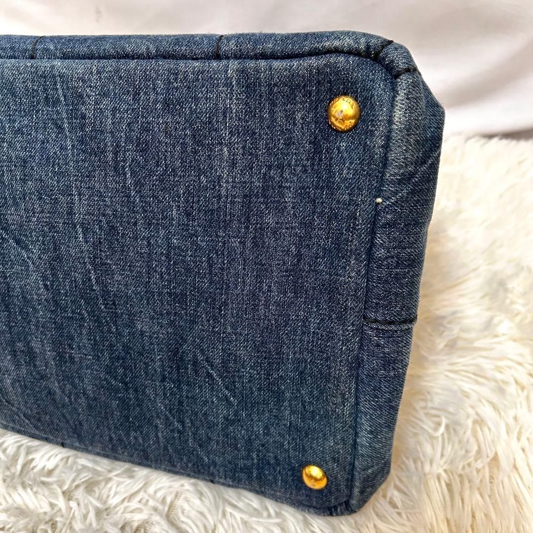 ギャランティカード付き　タグ付き　PRADA カナパ　トートバッグ　デニム