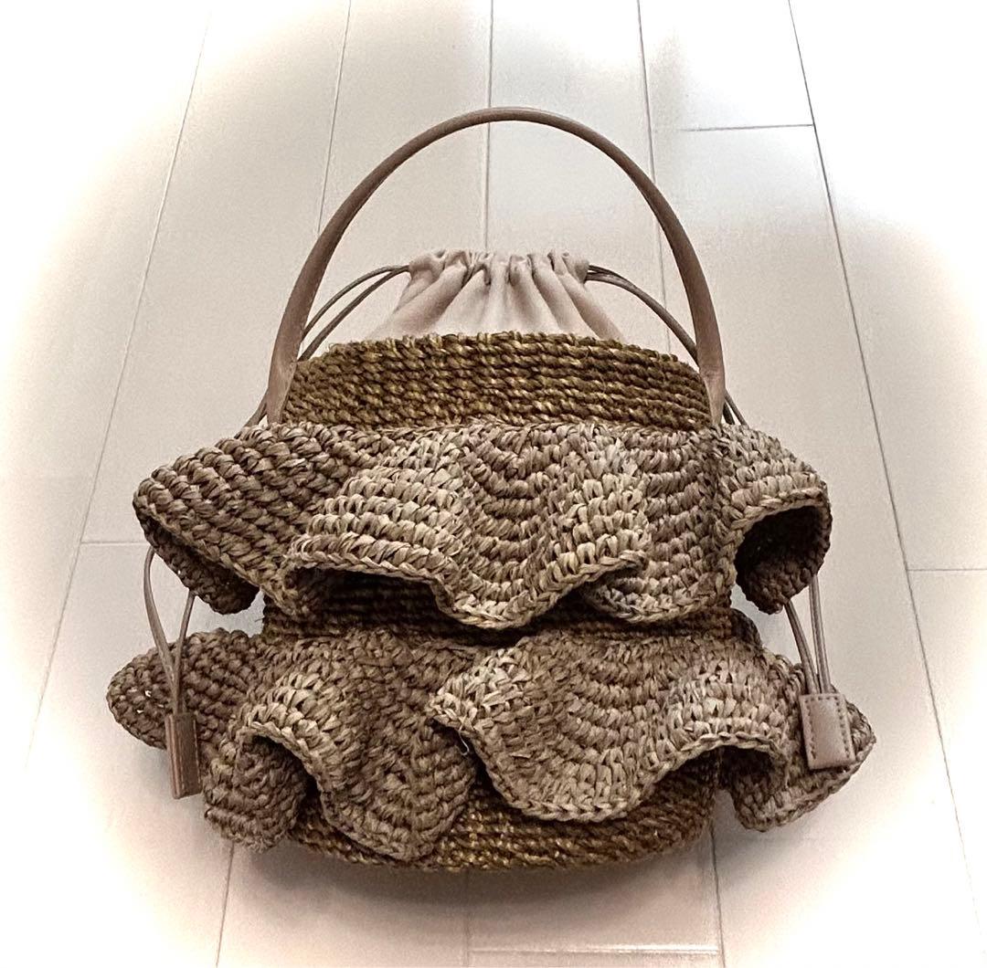UNITED ARROWS COMBI ABACA フリル バスケットバッグ