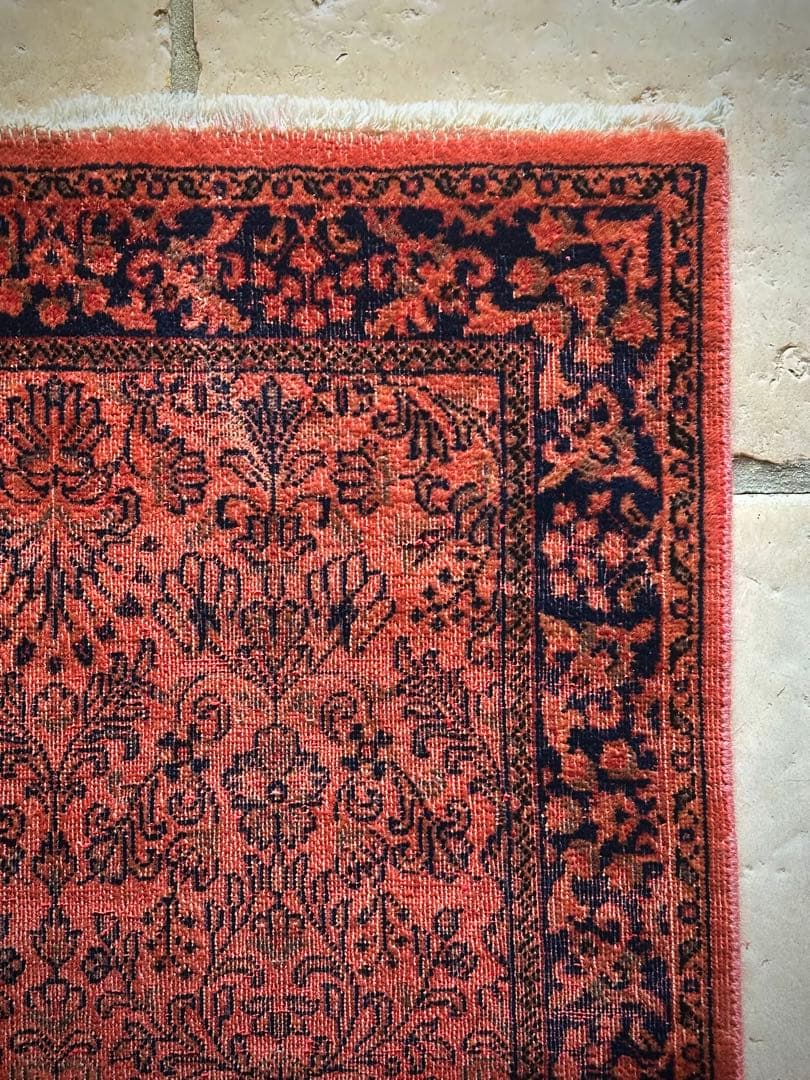 トライバルラグ　ヴィンテージラグ　ペルシャ絨毯　オーバーダイ　プリミティブアート