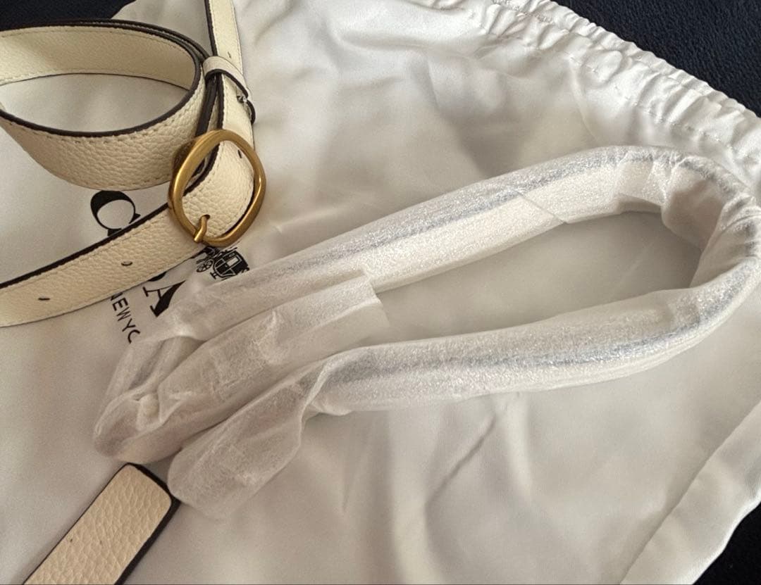 【美品】COACH タビー ショルダーバッグ アイボリー レザー 2WAY