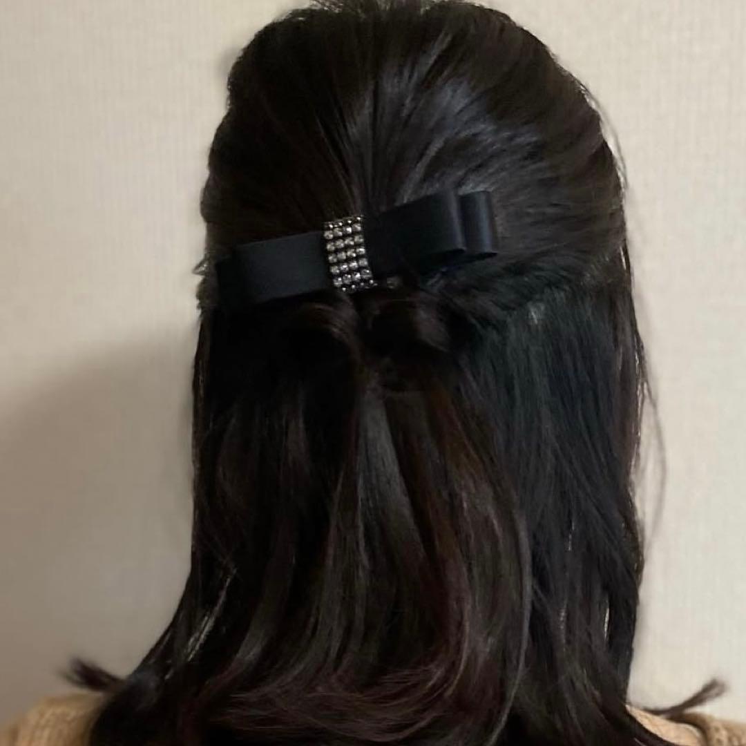 最終価格【美品】acca アッカ リボンバレッタ スワロフスキー