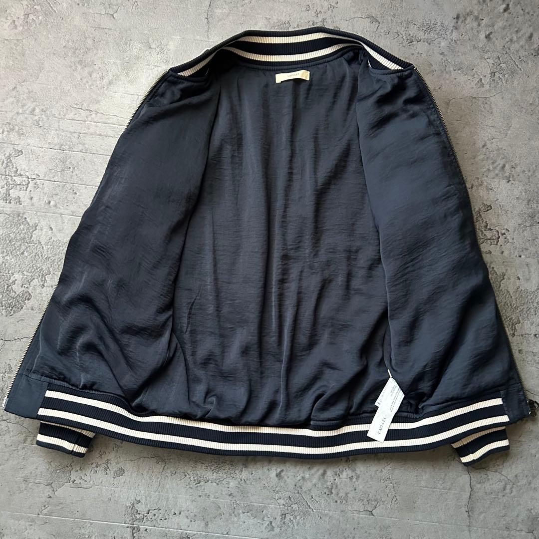 森星着用 刺繍 人気 スカジャン ネイビー ハワイ ローズバッド