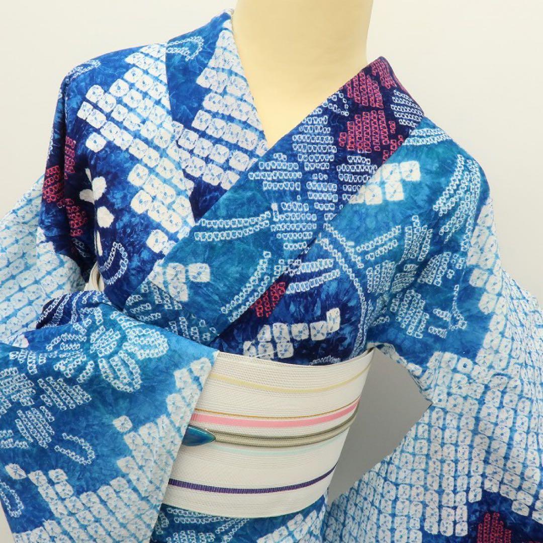 mieeeec✺美品 有松鳴海絞り 向日葵 高級浴衣 着物 A3387