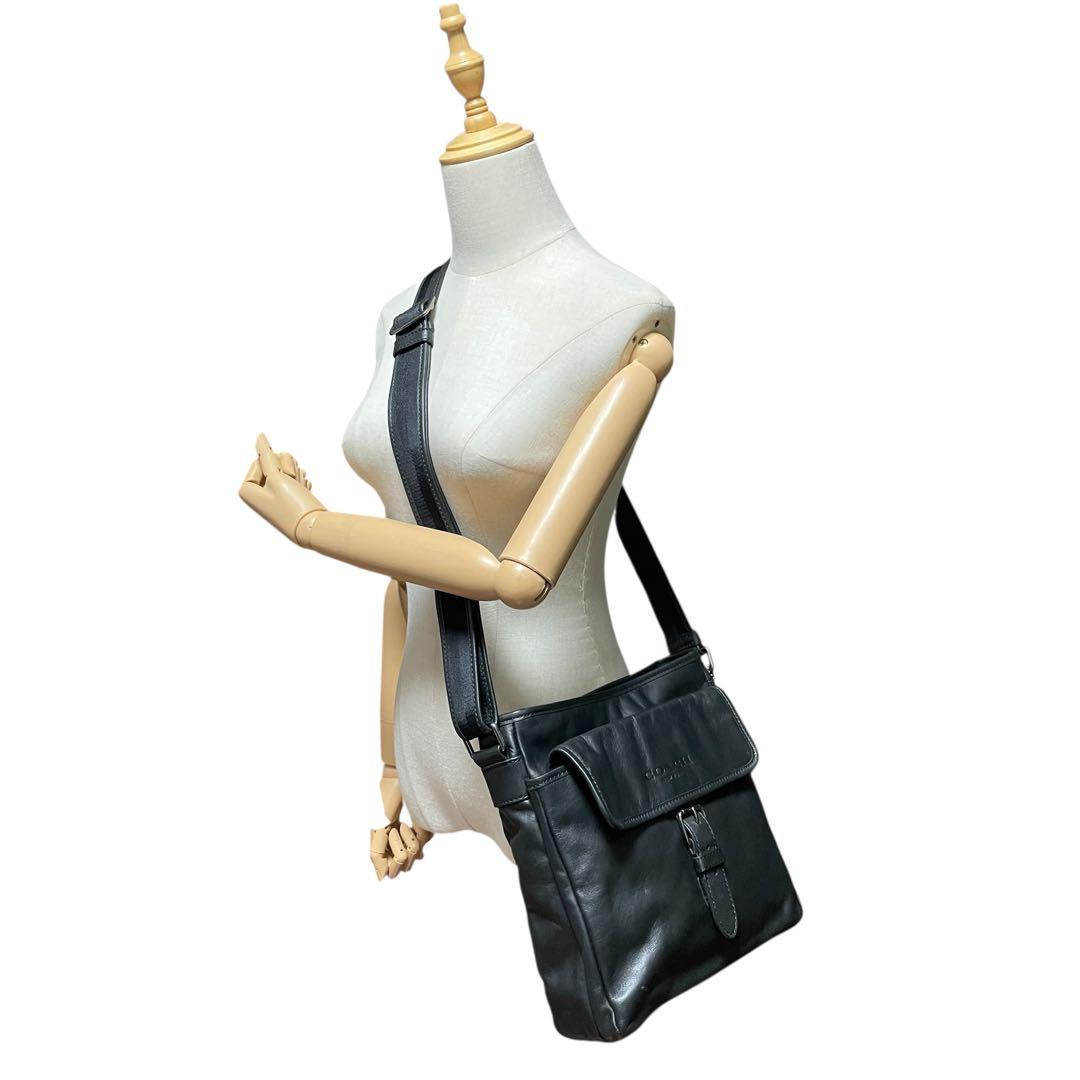 ✨極美品✨COACH コーチ メッセンジャーバッグ レザー ブラック 斜め掛け