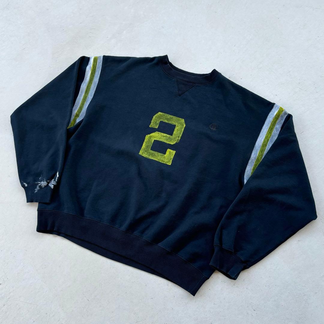 チャンピオン ペイント加工 スウェット ナンバリング 黒 ブラック 常田大希