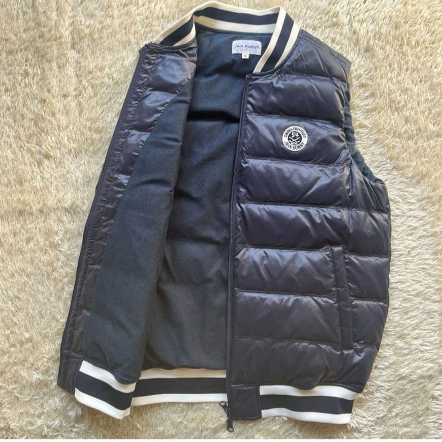 極美品　ジャックバニー　ダウンベスト　フルジップ　ダブル　サイズ5 ネイビー