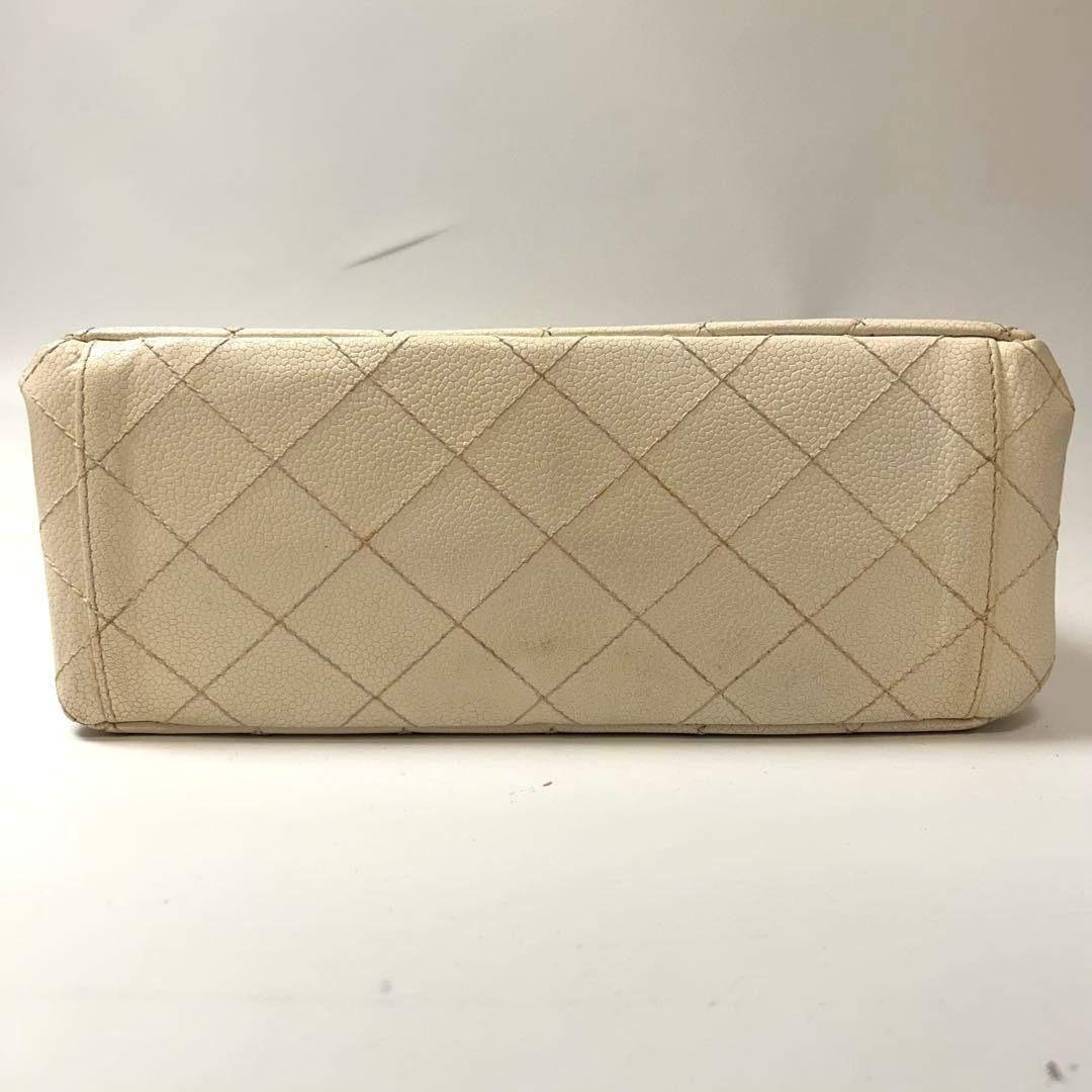 シャネル　マトラッセ キャビアスキン　ハンドバッグ　ダブルターンロック