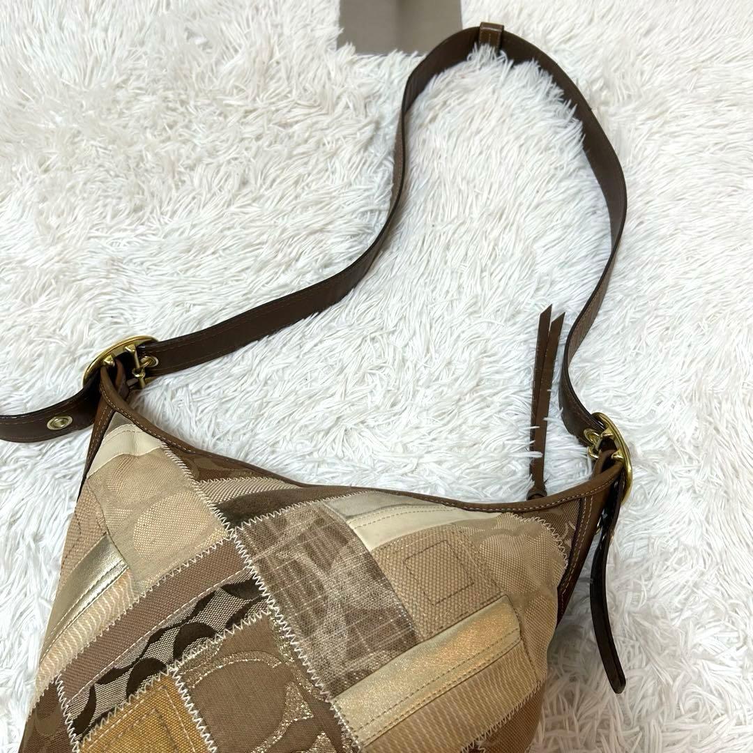 バッグ Coach Signature Patch Work Denim Bucket