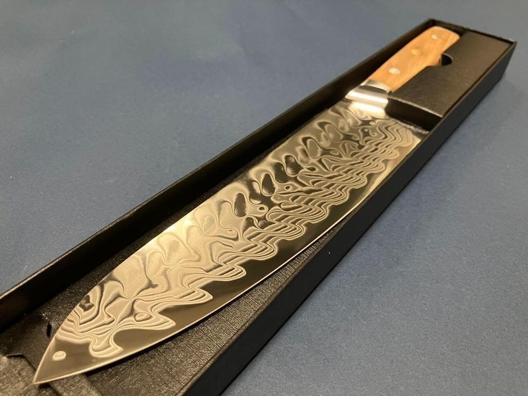 V金10号67層ダマスカス牛刀210mm オリーブウッド柄