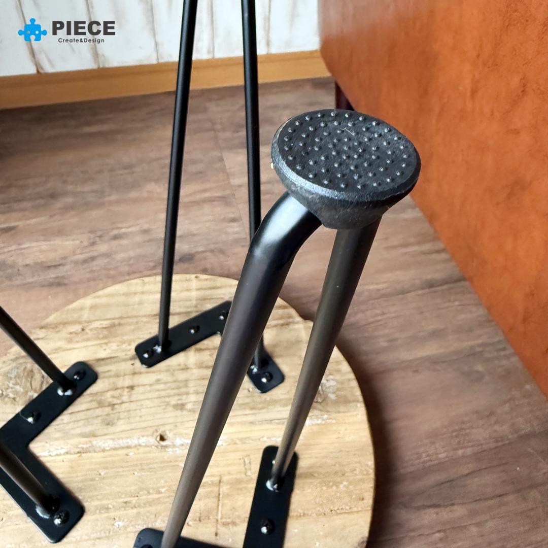 サイドテーブル 足場板 古材 アイアン 丸型 37cm ヴィンテージ カフェ ①