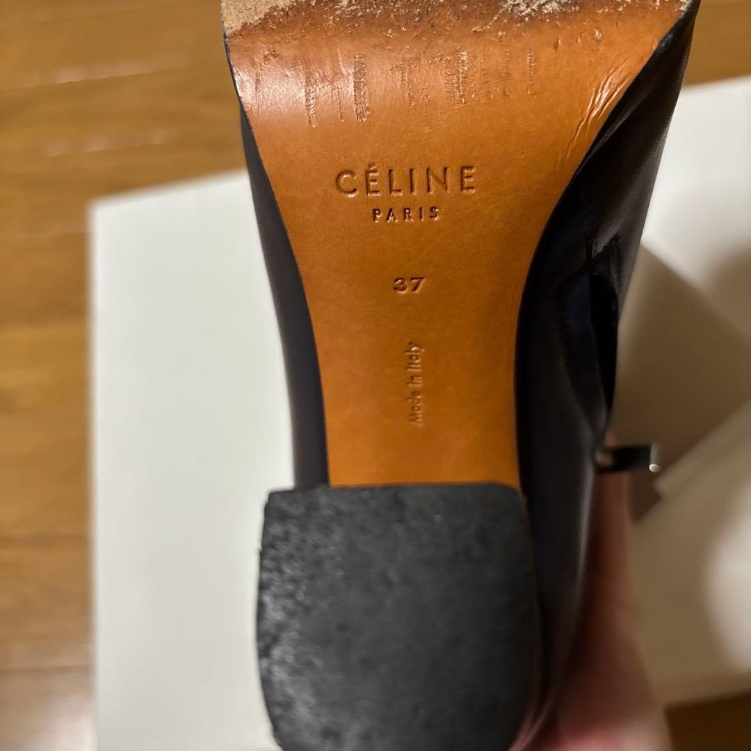 セリーヌ　ブーツ　ネイビー