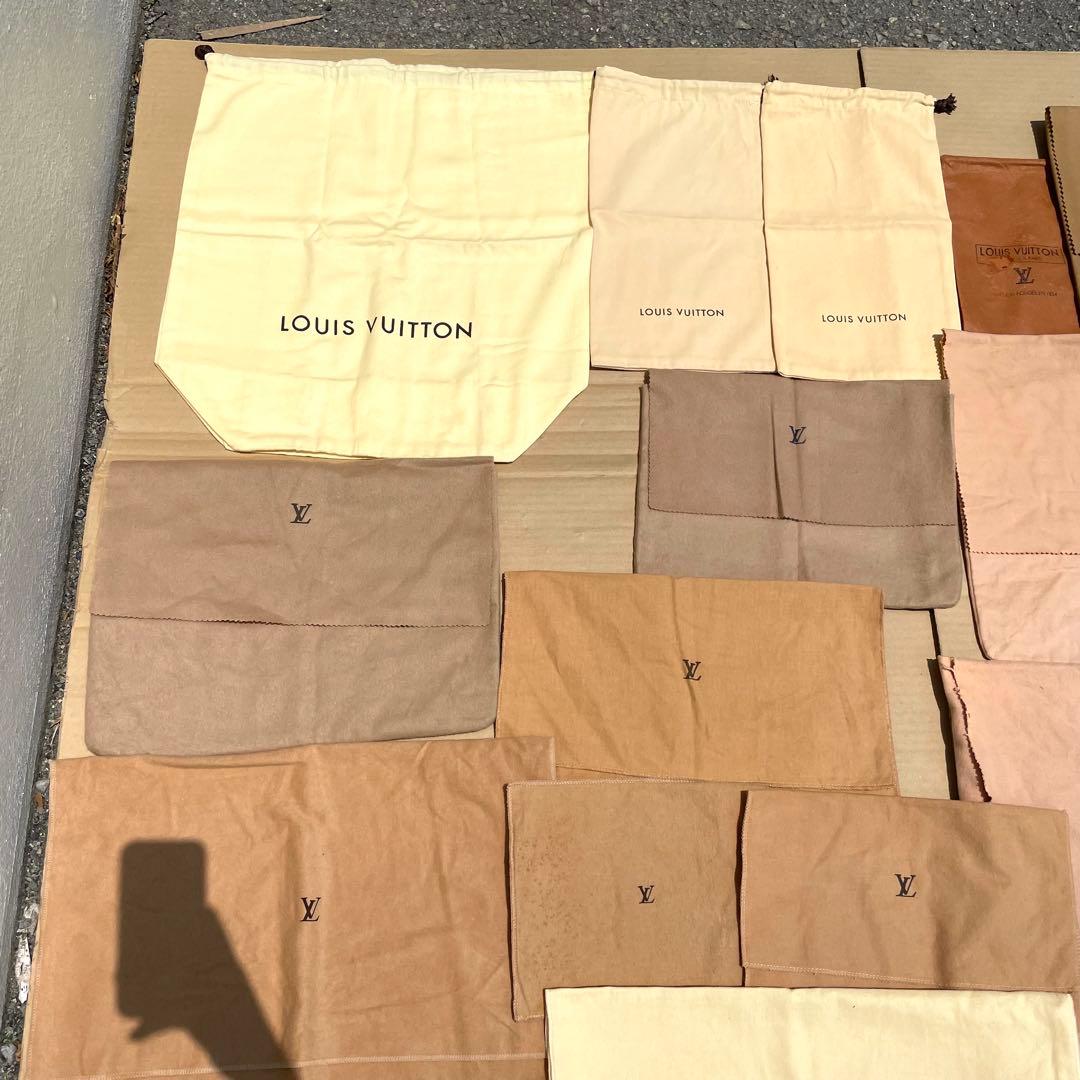 ルイヴィトン 保存袋 ブランド袋 巾着 ロゴ ブラウン ベージュ まとめ 31枚