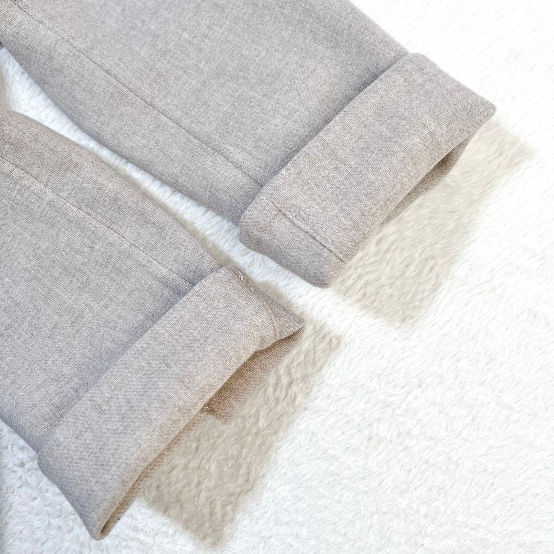 美品✨45R ウールコートメリノ二重織 ダブルフェイス ベージュ